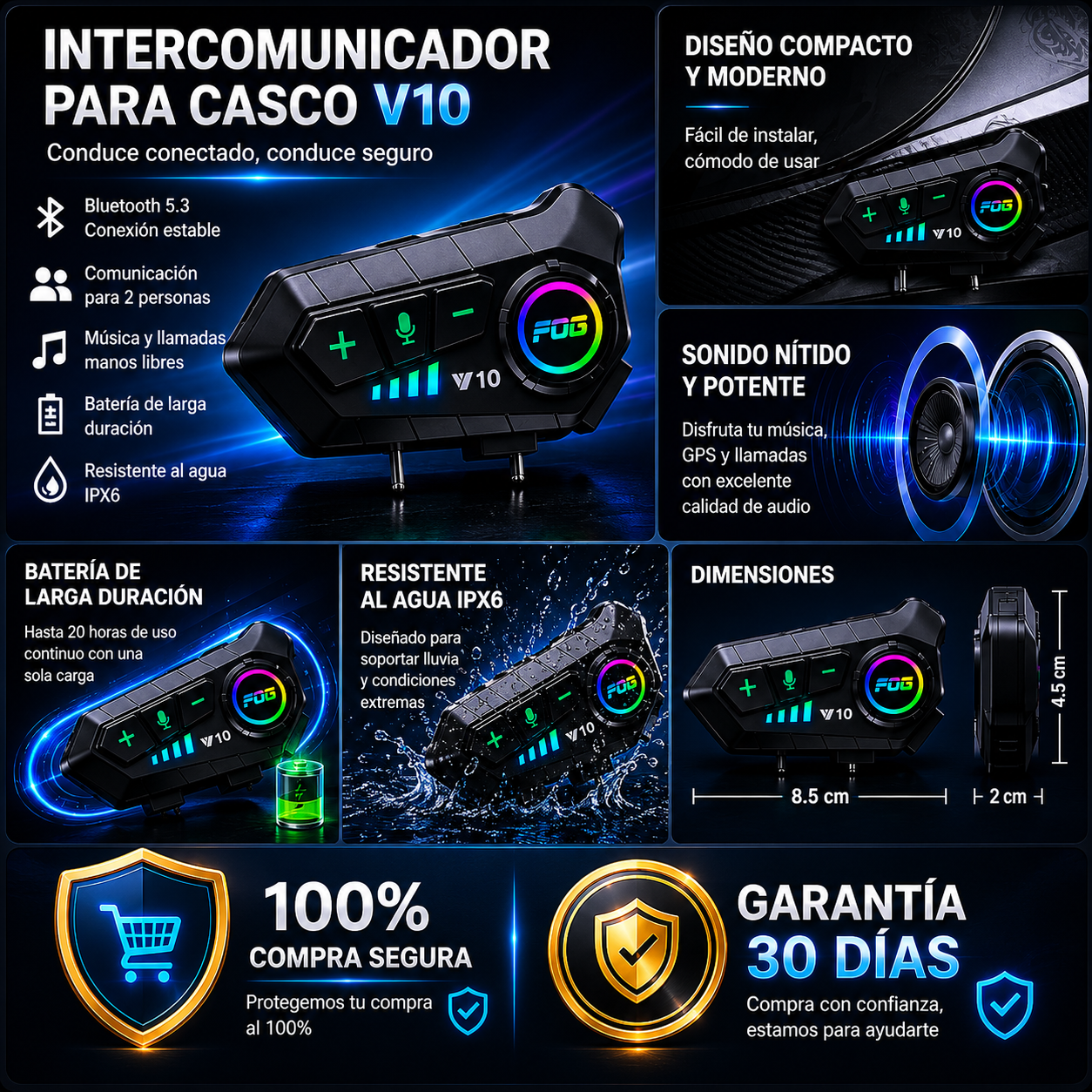 INTERCOMUNICADOR PARA CASCO🎧🏍️